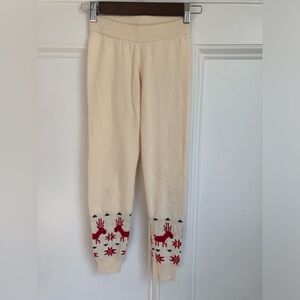 Hanna Andersson Cream Deer sweater leggings 8
